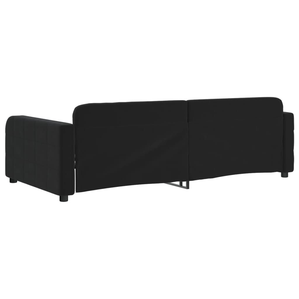 Dnevni krevet crni 100 x 200 cm baršunasti