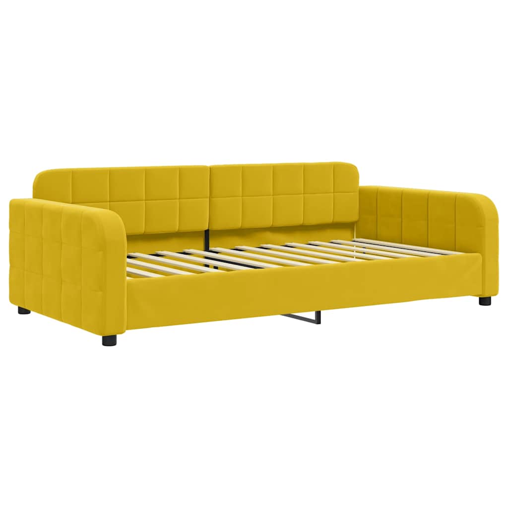 Dnevni krevet žuti 100 x 200 cm baršunasti