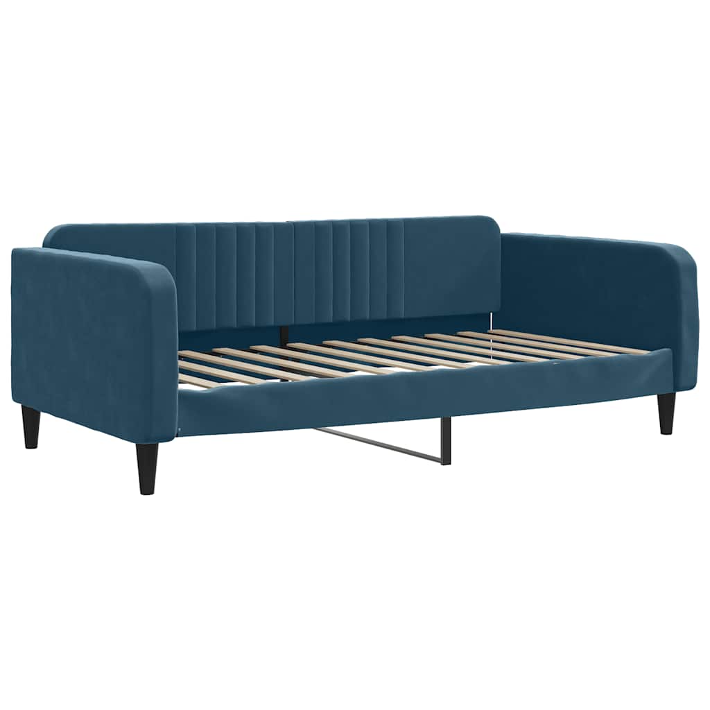 Dnevni krevet plavi 100 x 200 cm baršunasti