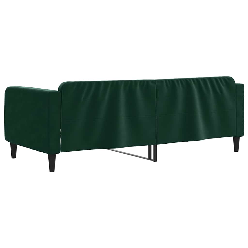 Dnevni krevet tamnozeleni 100 x 200 cm baršunasti
