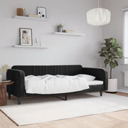 Dnevni krevet crni 90 x 190 cm baršunasti