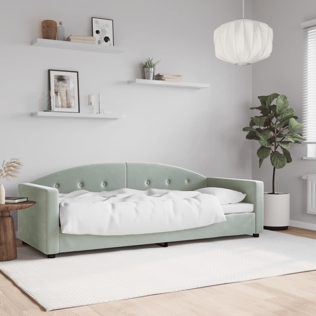 Dnevni krevet svjetlosivi 80 x 200 cm baršunasti