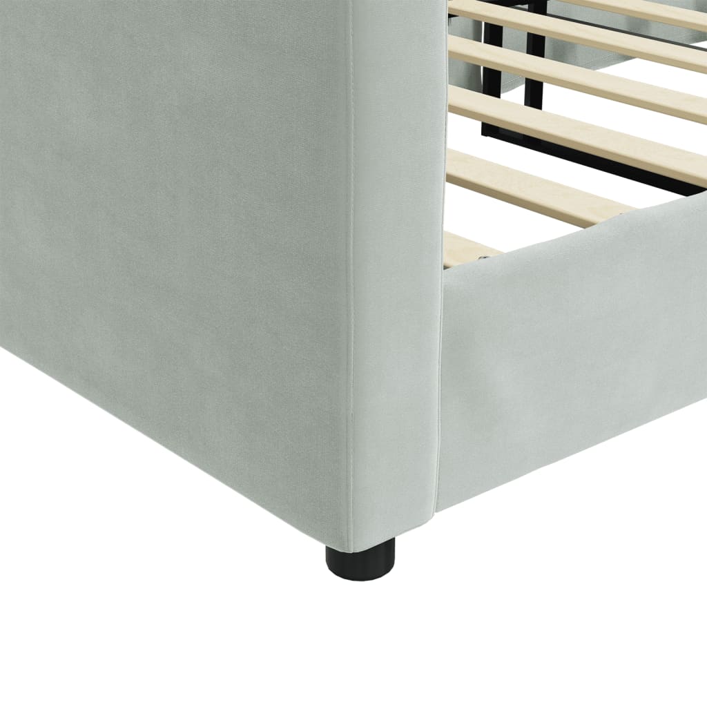 Dnevni krevet svjetlosivi 90 x 190 cm baršunasti