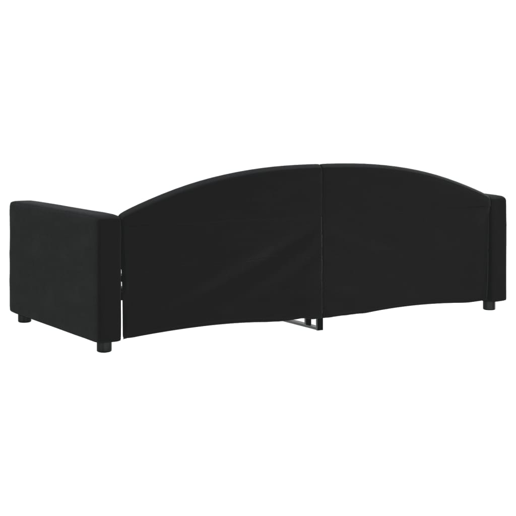 Dnevni krevet crni 90 x 190 cm baršunasti
