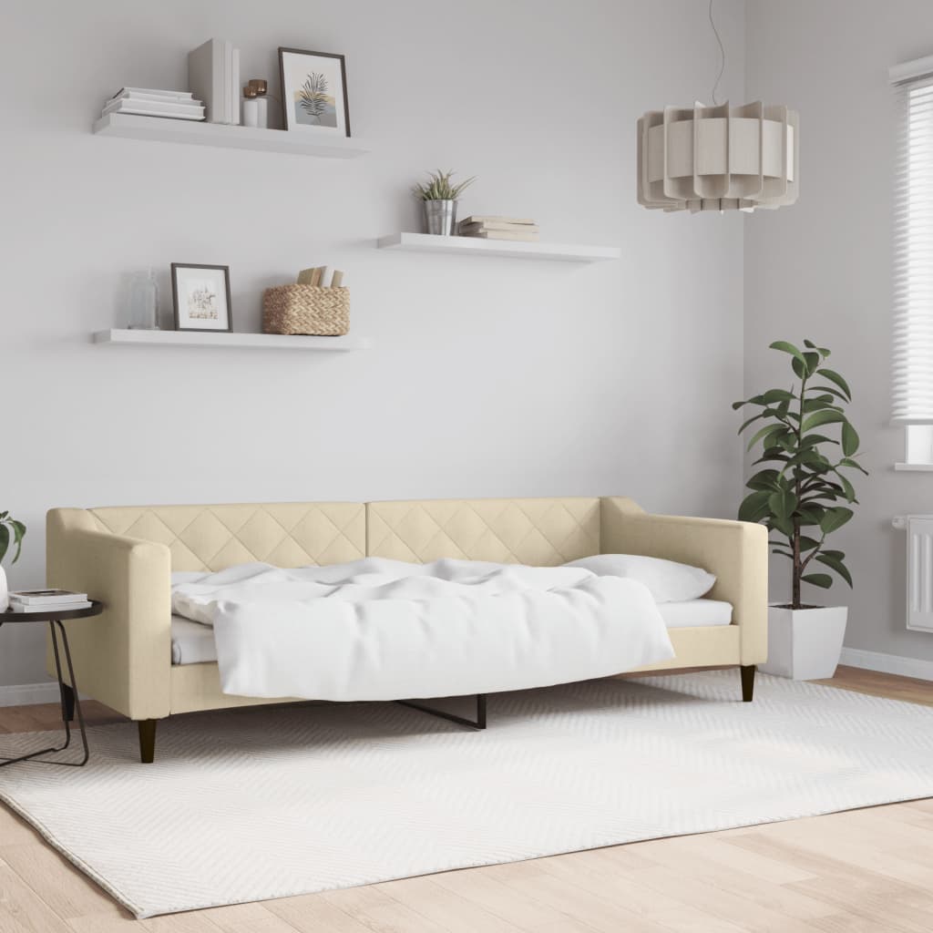 Dnevni krevet krem 80 x 200 cm od tkanine