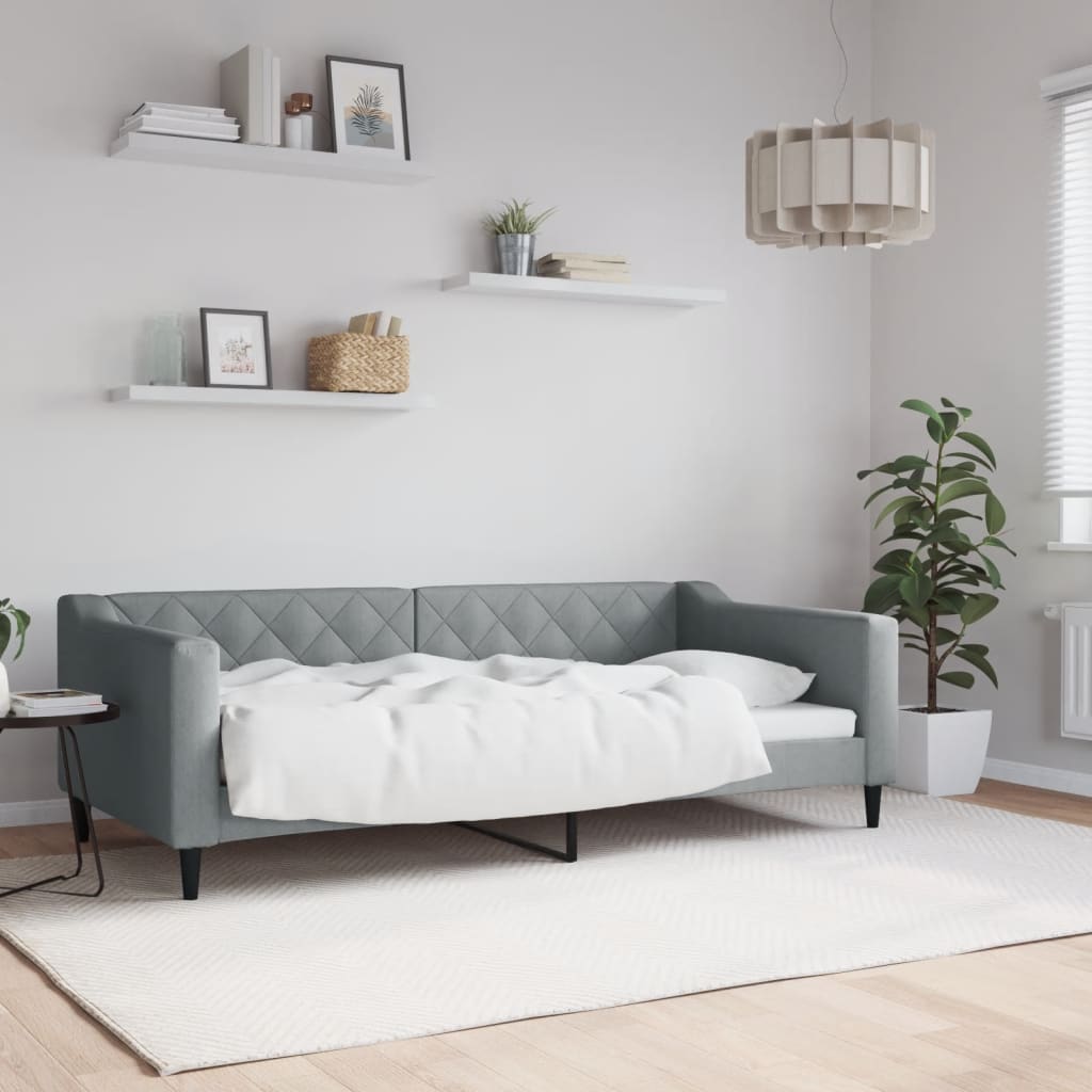 Dnevni krevet svjetlosivi 90 x 190 cm od tkanine