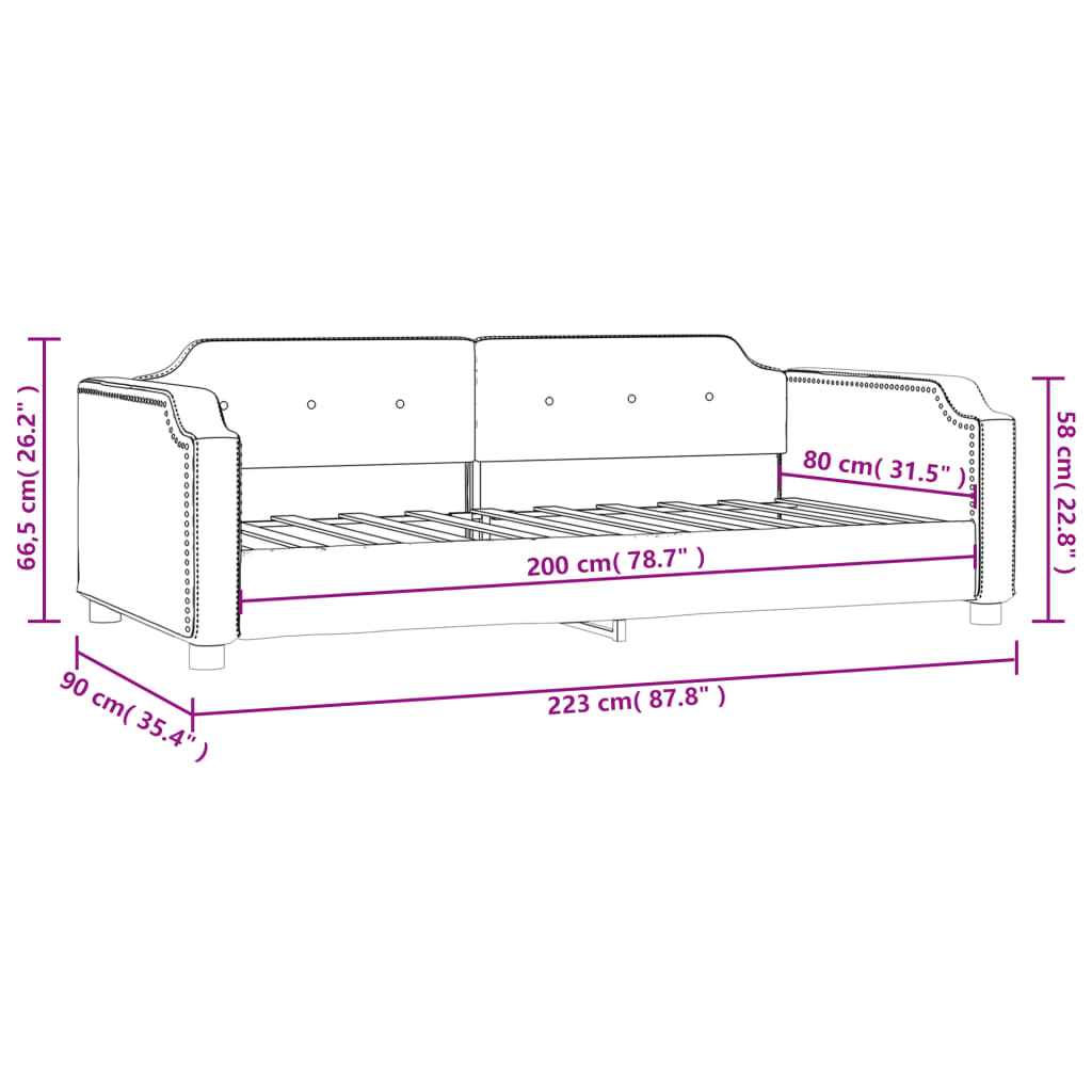 Dnevni krevet smeđesivi 80 x 200 cm od tkanine