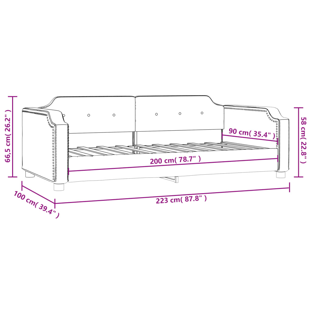 Dnevni krevet smeđesivi 90 x 200 cm od tkanine