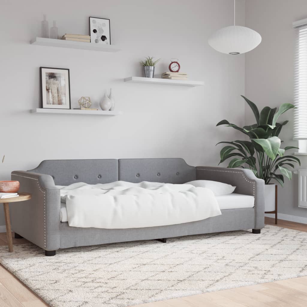 Dnevni krevet svjetlosivi 100 x 200 cm od tkanine