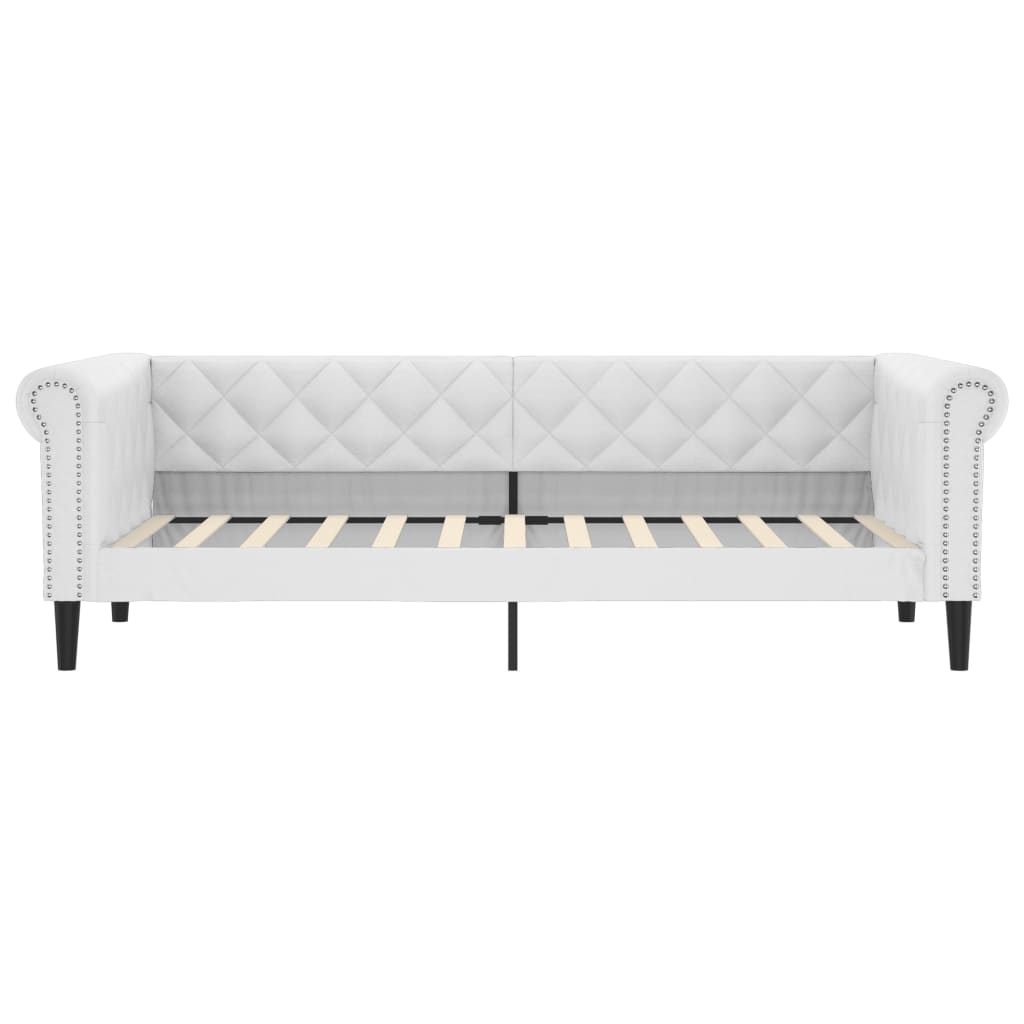 Dnevni krevet bijeli 100 x 200 cm od umjetne kože