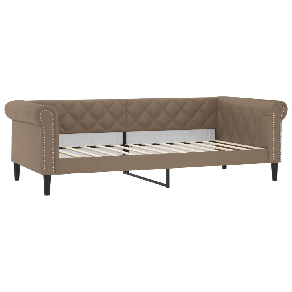 Dnevni krevet boja cappuccina 100 x 200 cm od umjetne kože