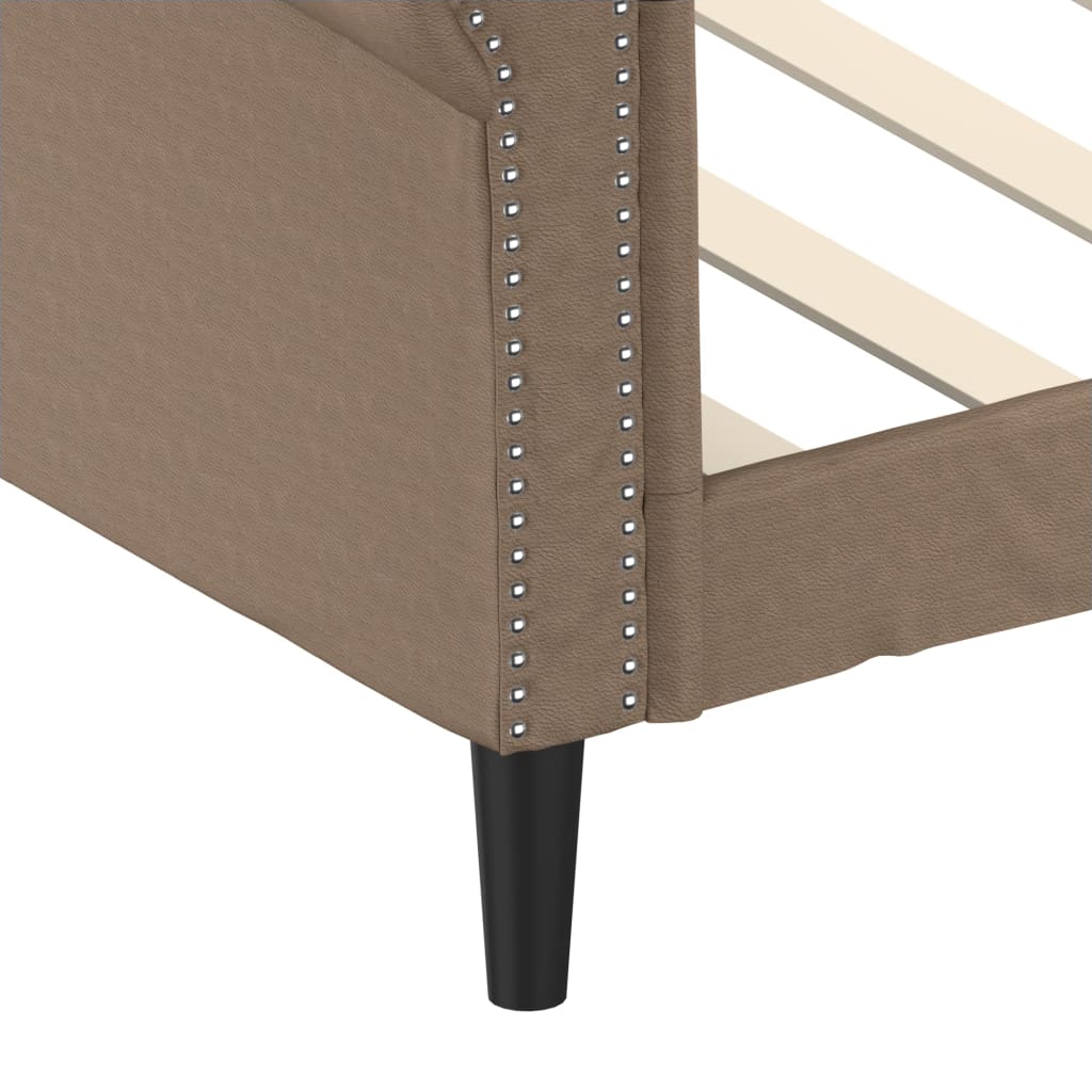 Dnevni krevet boja cappuccina 100 x 200 cm od umjetne kože