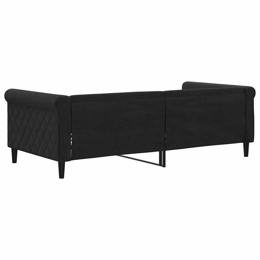 Dnevni krevet crni 90 x 190 cm baršunasti