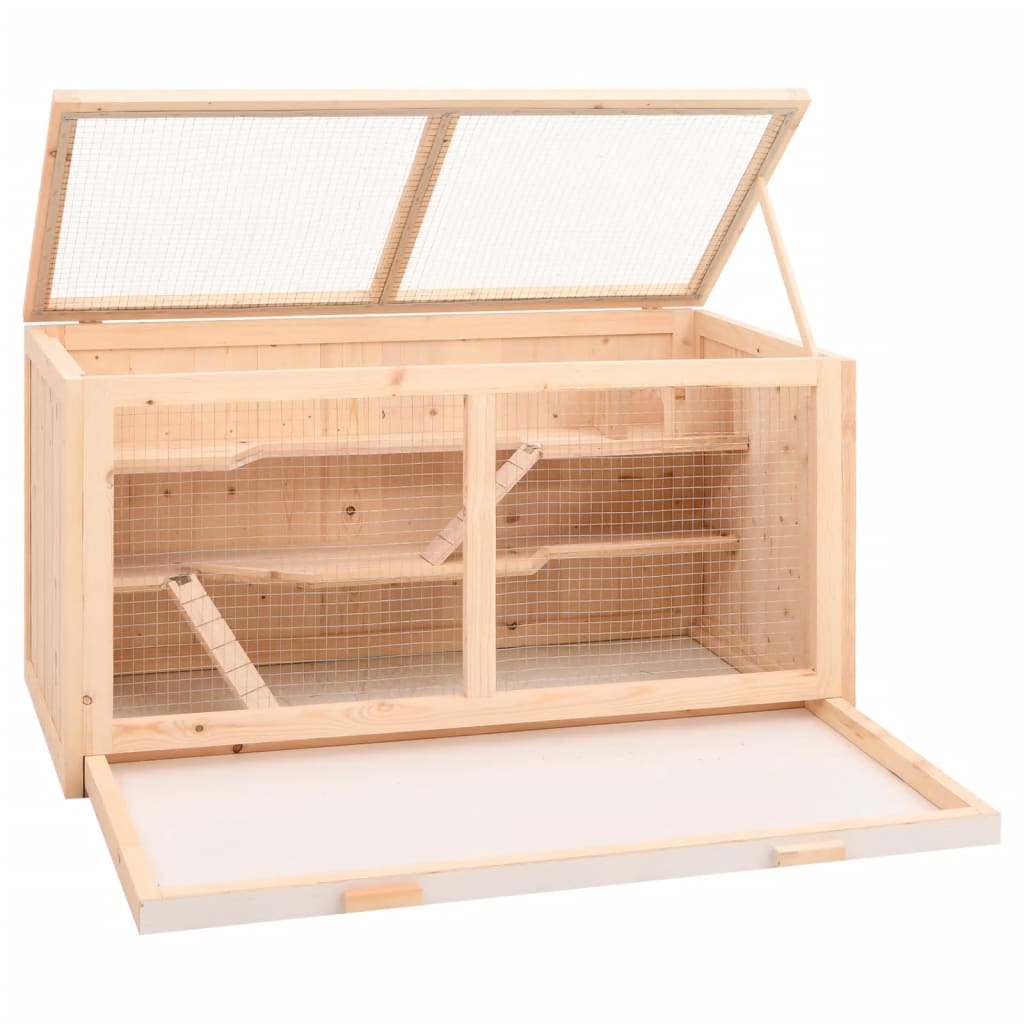 Kavez za hrčka 89,5x45x45 cm Masivno drvo jele