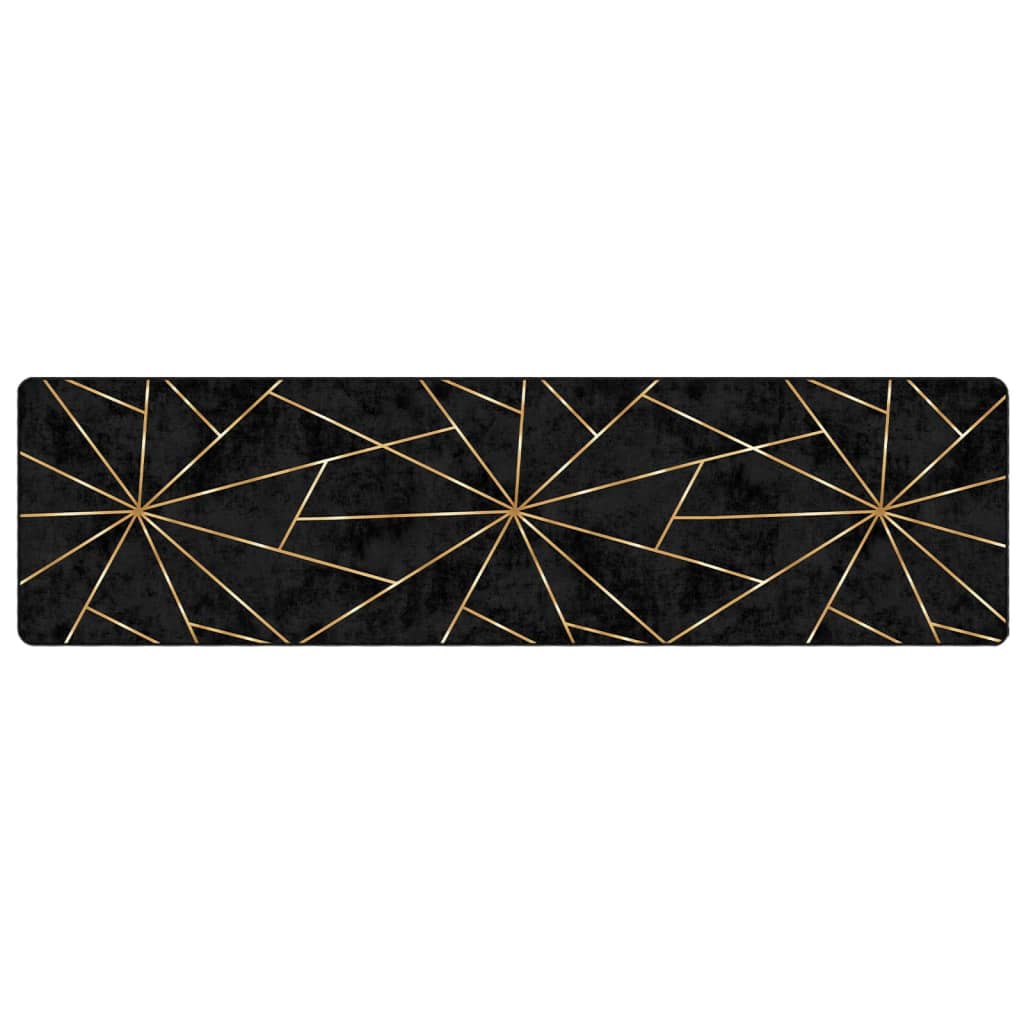 Perivi tepih crno-zlatni 80x300 cm
