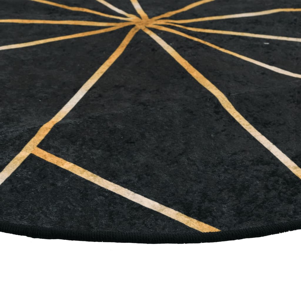 Perivi tepih crno-zlatni Ø 120 cm