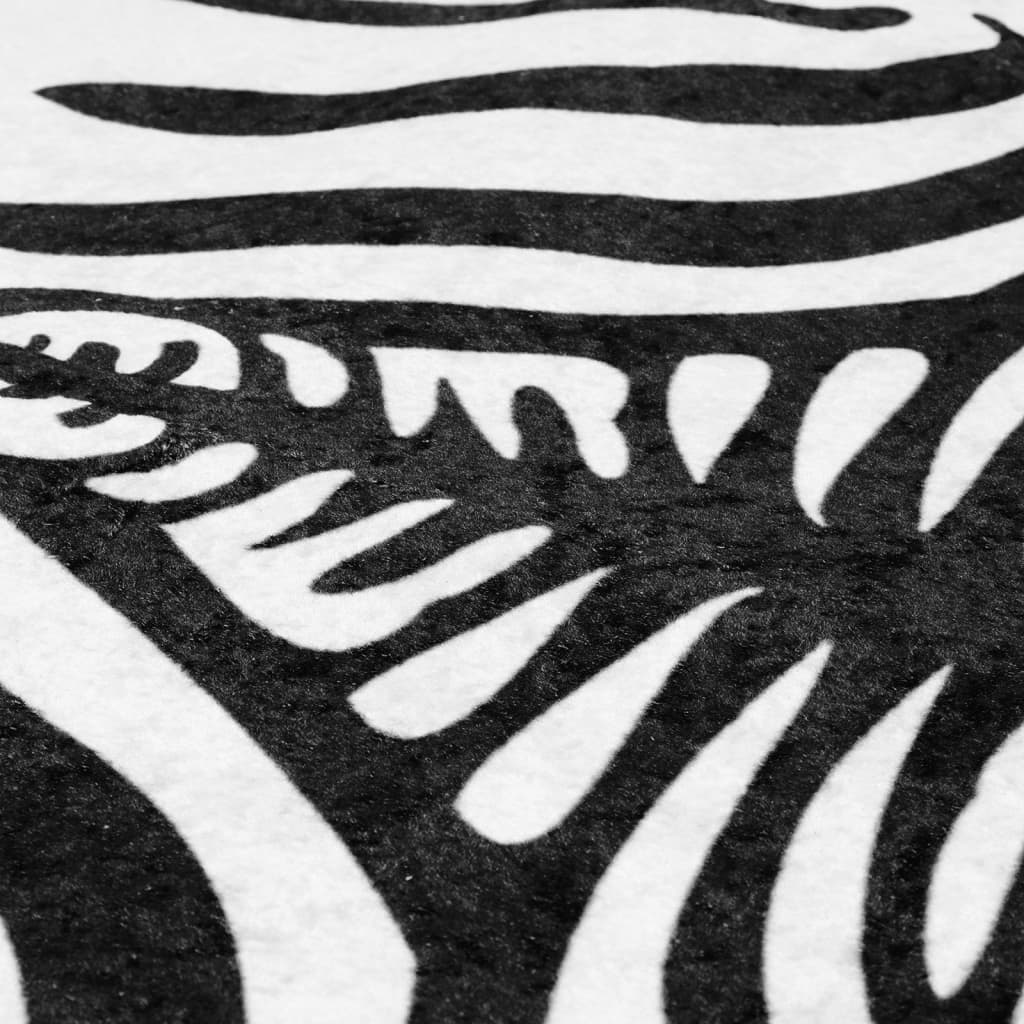Tepih crno-bijeli zebrasti 120 x 170 cm perivi i
