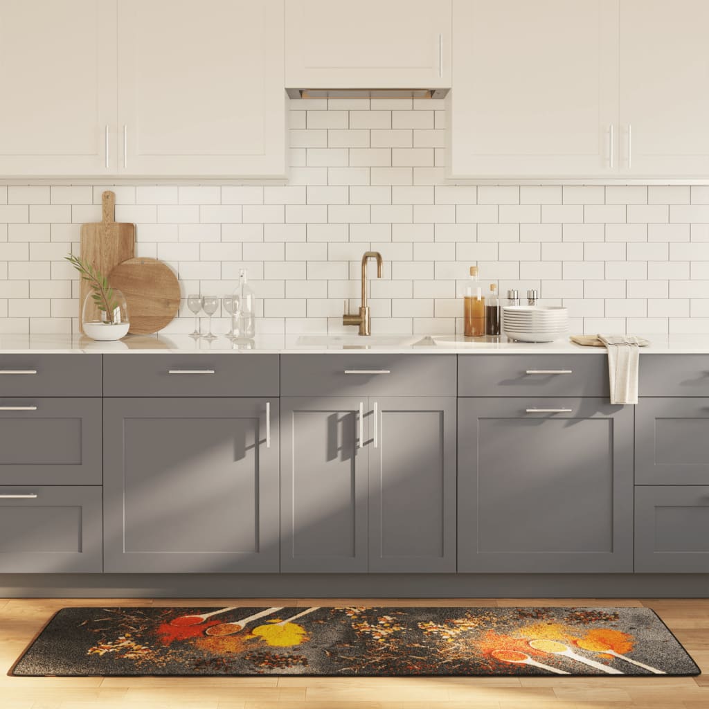 Kuhinjski tepih raznobojni 60 x 180 cm perivi i