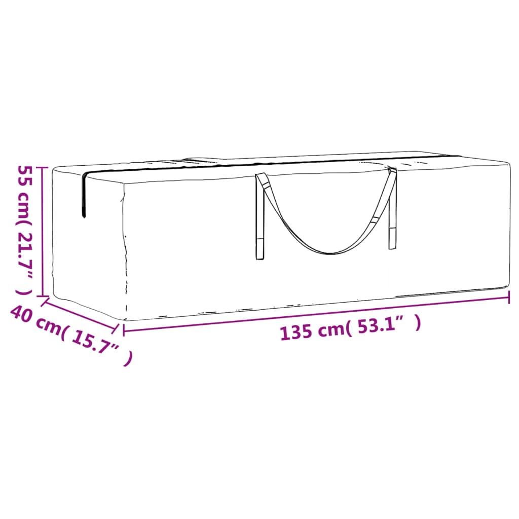 Torba za pohranu božićnog drvca crna 135x40x55 cm polietilen