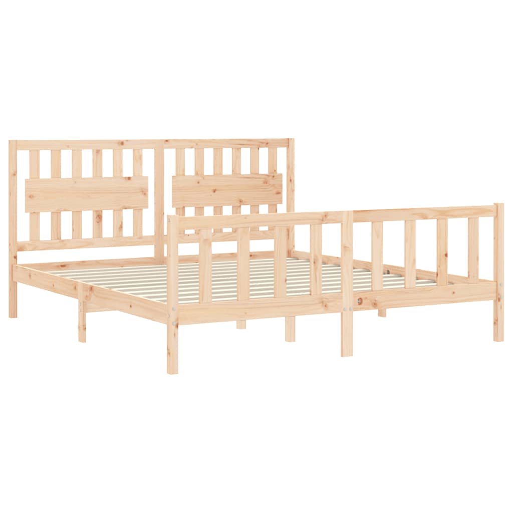 Okvir kreveta s uzglavljem veliki bračni od masivnog drva