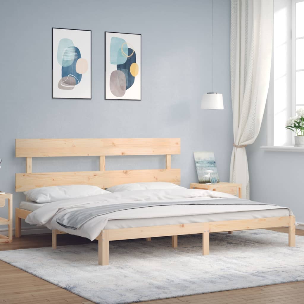 Okvir kreveta bez madraca 200 x 200 cm od masivne borovine