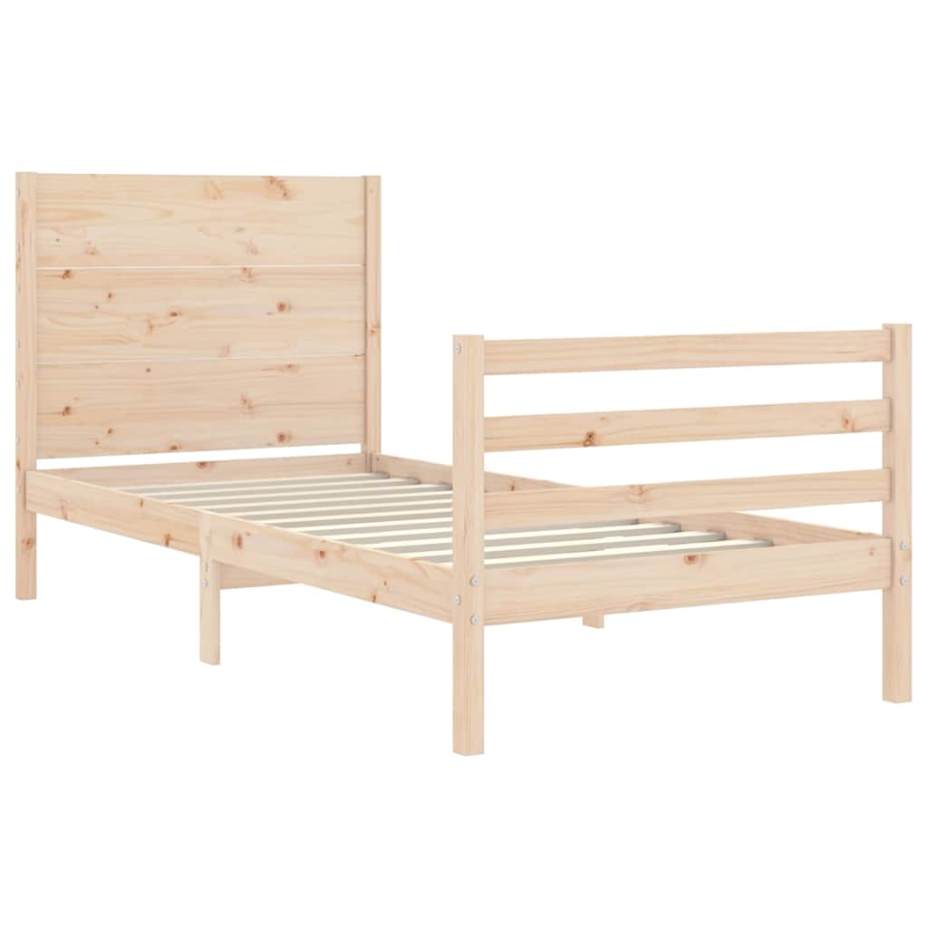 Okvir za krevet s uzglavljem 100x200 cm od masivnog drva