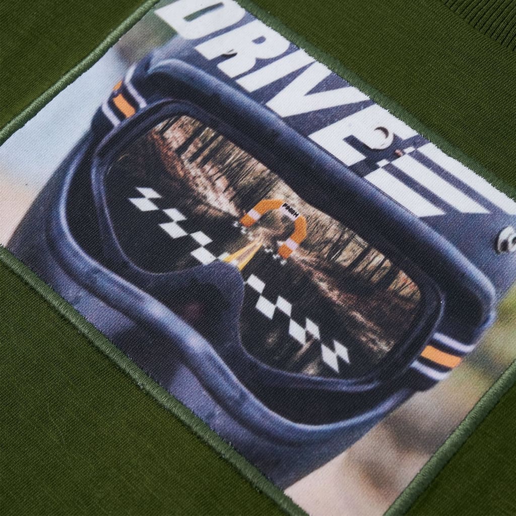 Dječja majica dugih rukava tamna kaki 128