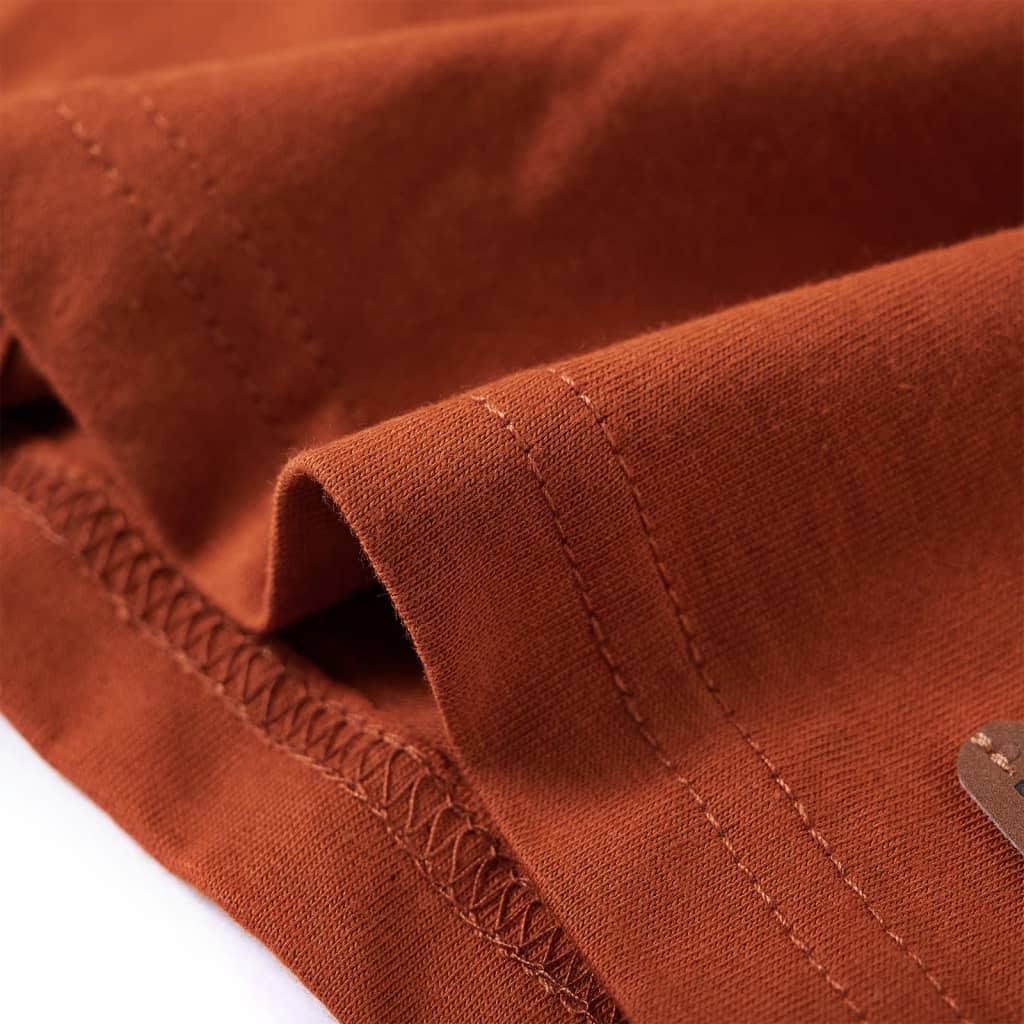 Dječja majica s dugim rukavima tamnonarančasta 116