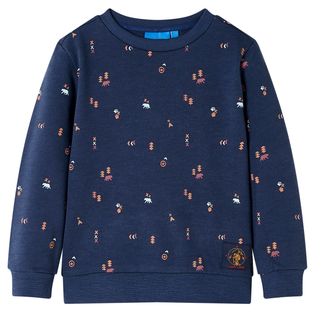 Dječja topla majica modra prošarana 104