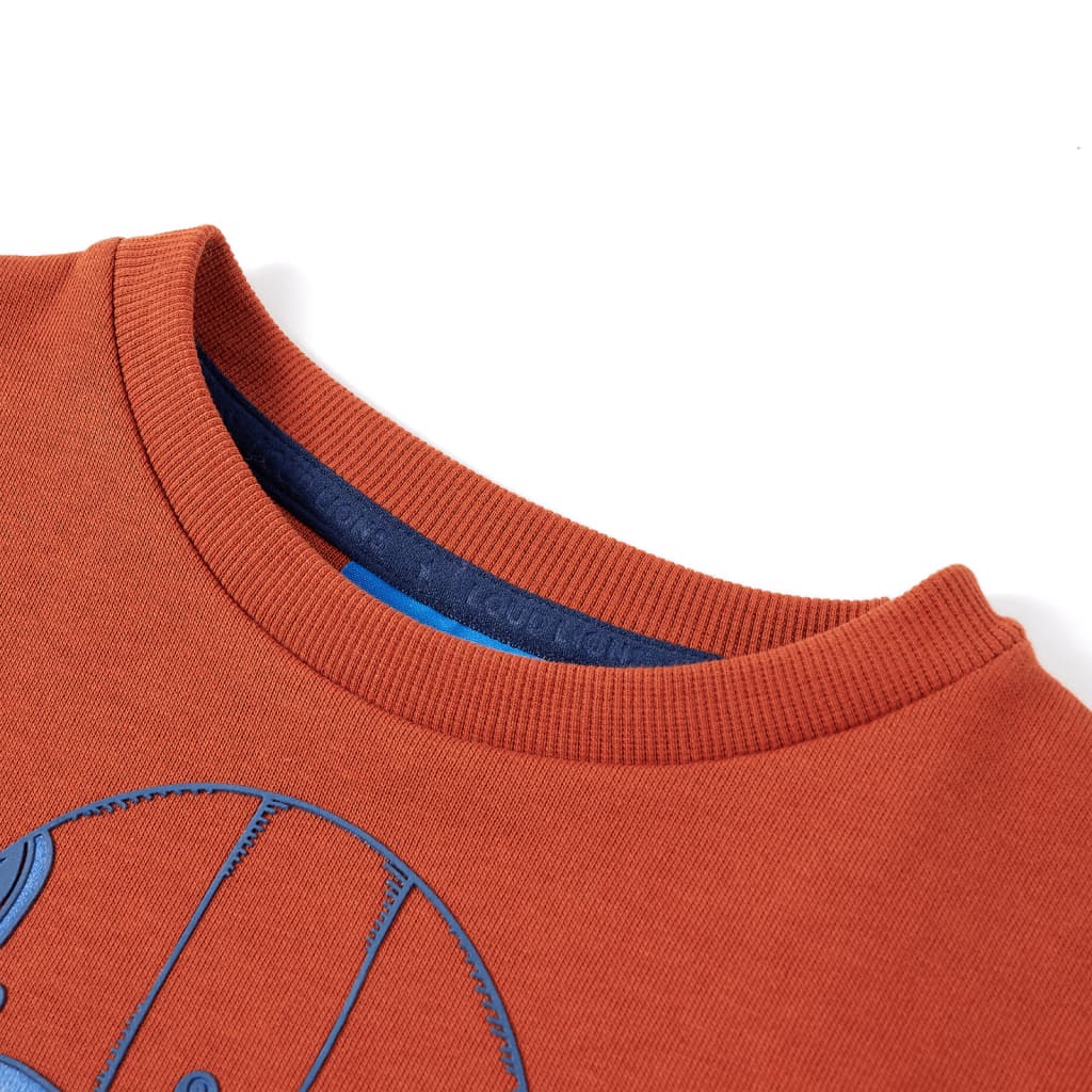 Dječja topla majica svijetla boja hrđe 140