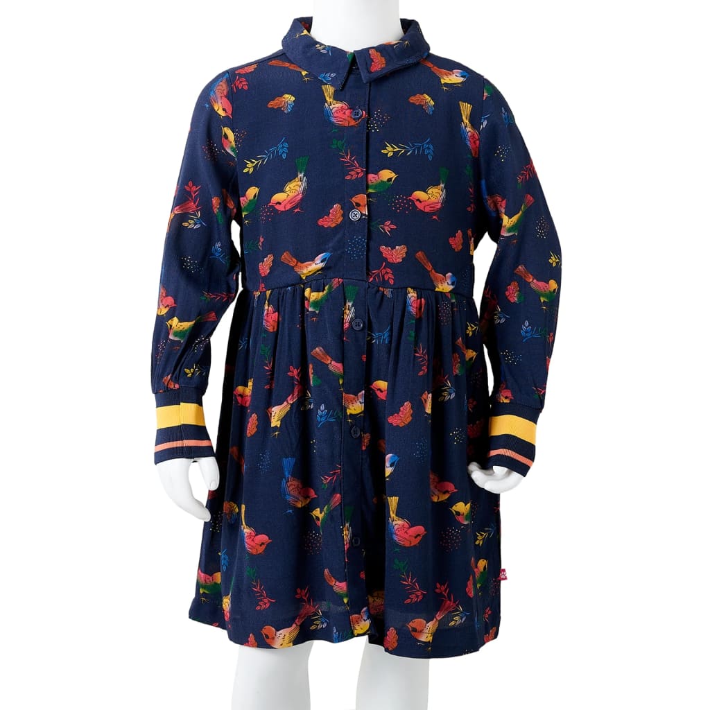 Dječja haljina s dugim rukavima modra 140