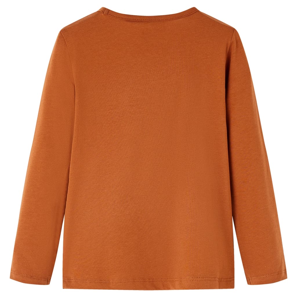 Dječja majica s dugim rukavima boja konjaka 104