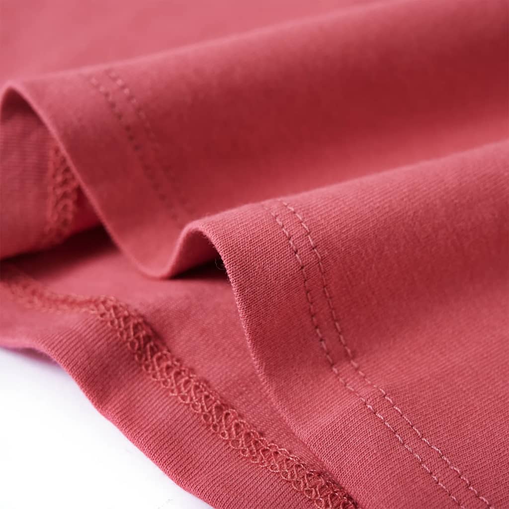 Dječja majica dugih rukava starinska ružičasta boja 140
