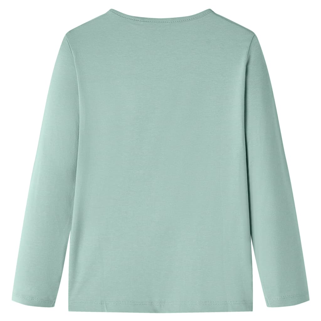 Dječja majica dugih rukava srednja boja mente 116