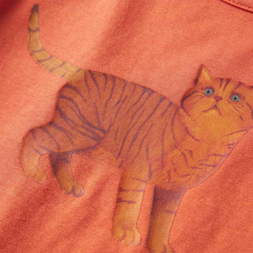 Dječja majica s dugim rukavima tamnonarančasta 104
