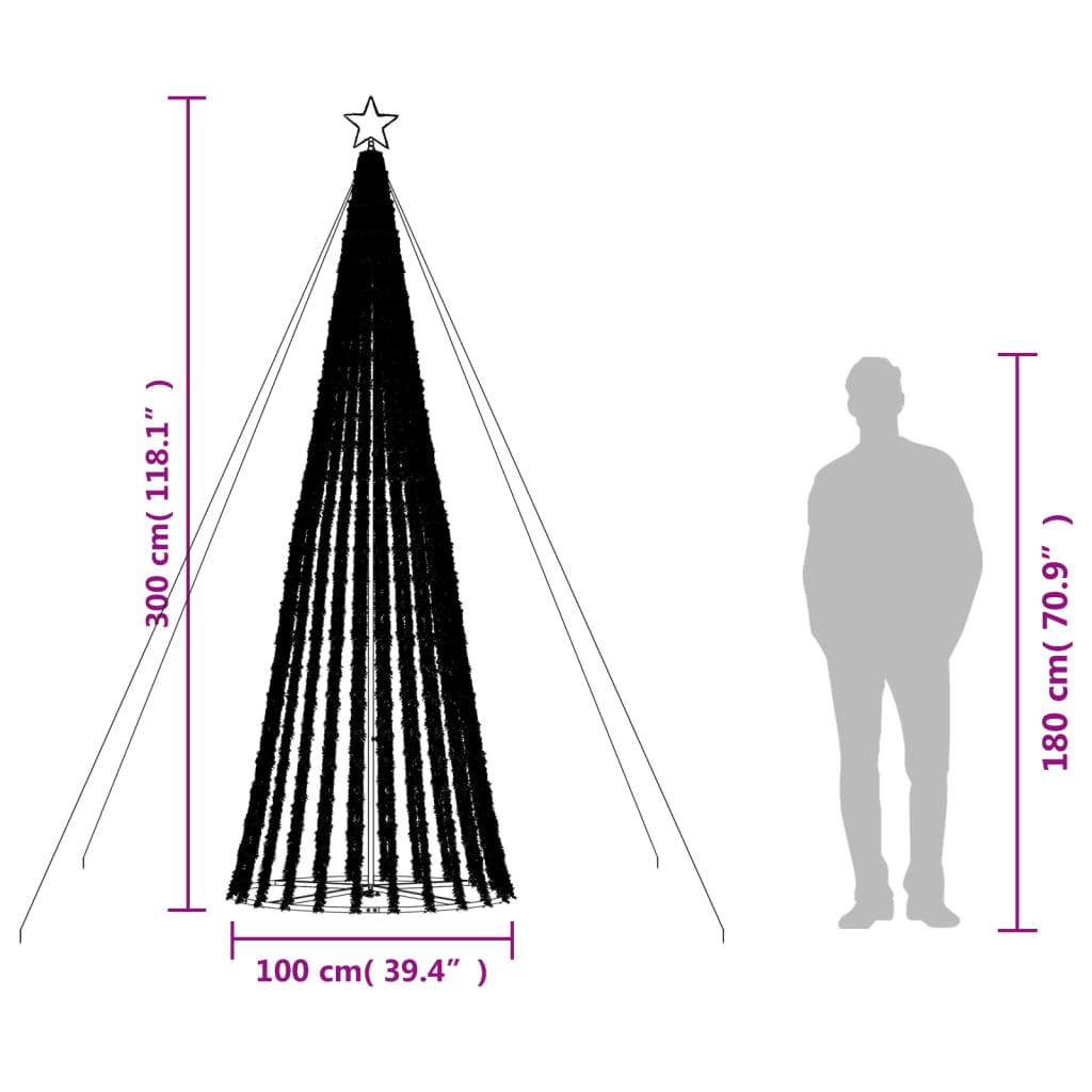 LED božićno drvce 688 LED toplo bijelo 300 cm
