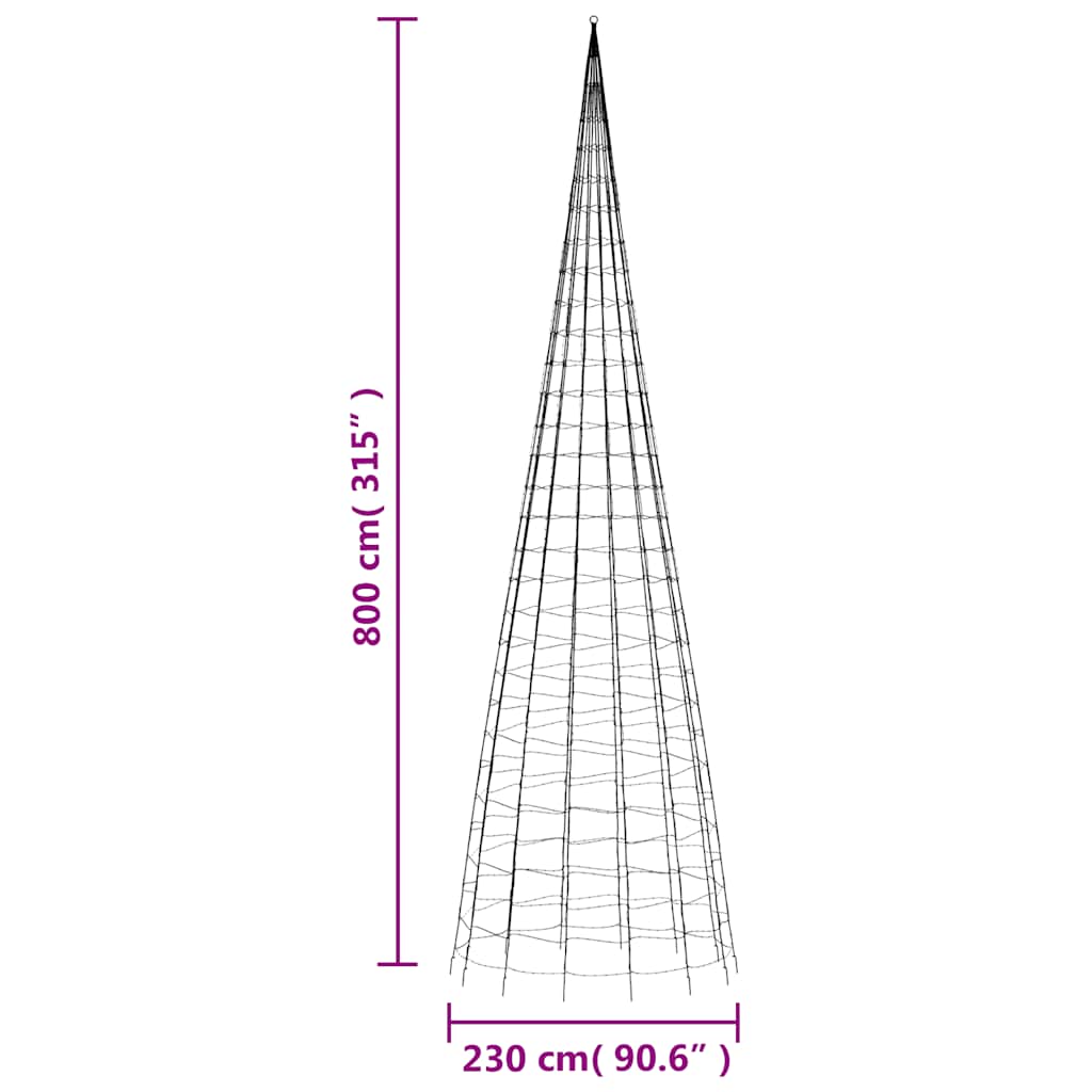 LED božićno drvce 3000 LED plavo 800 cm