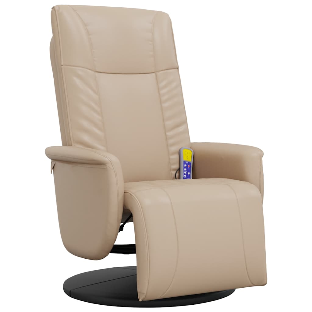 Masažni naslonjač od umjetne kože s osloncem za noge