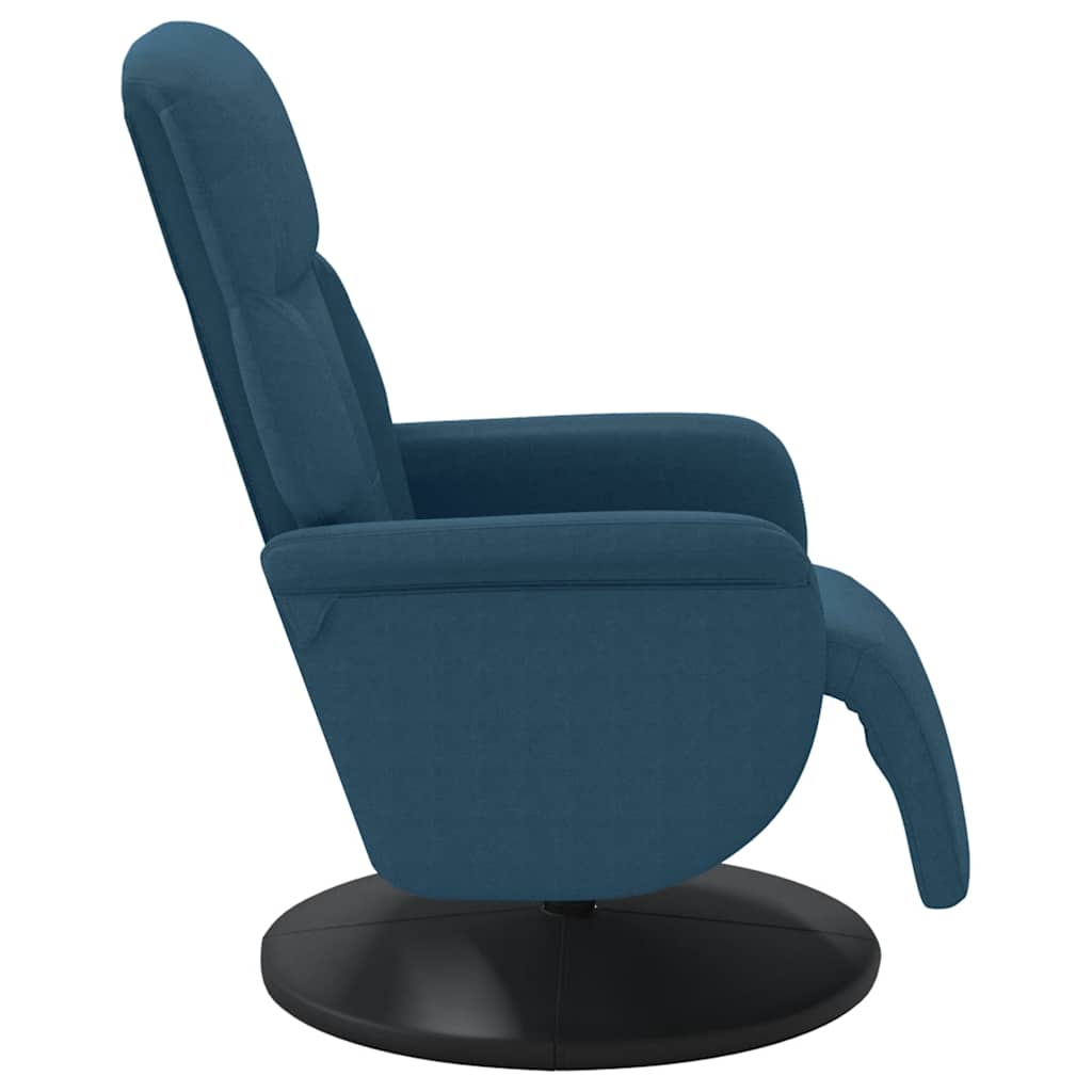 Naslonjač s osloncem za noge plavi baršunasti