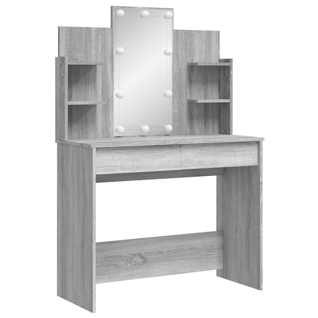 Toaletni stolić s LED svjetlima boja hrasta sonome 96x40x142 cm