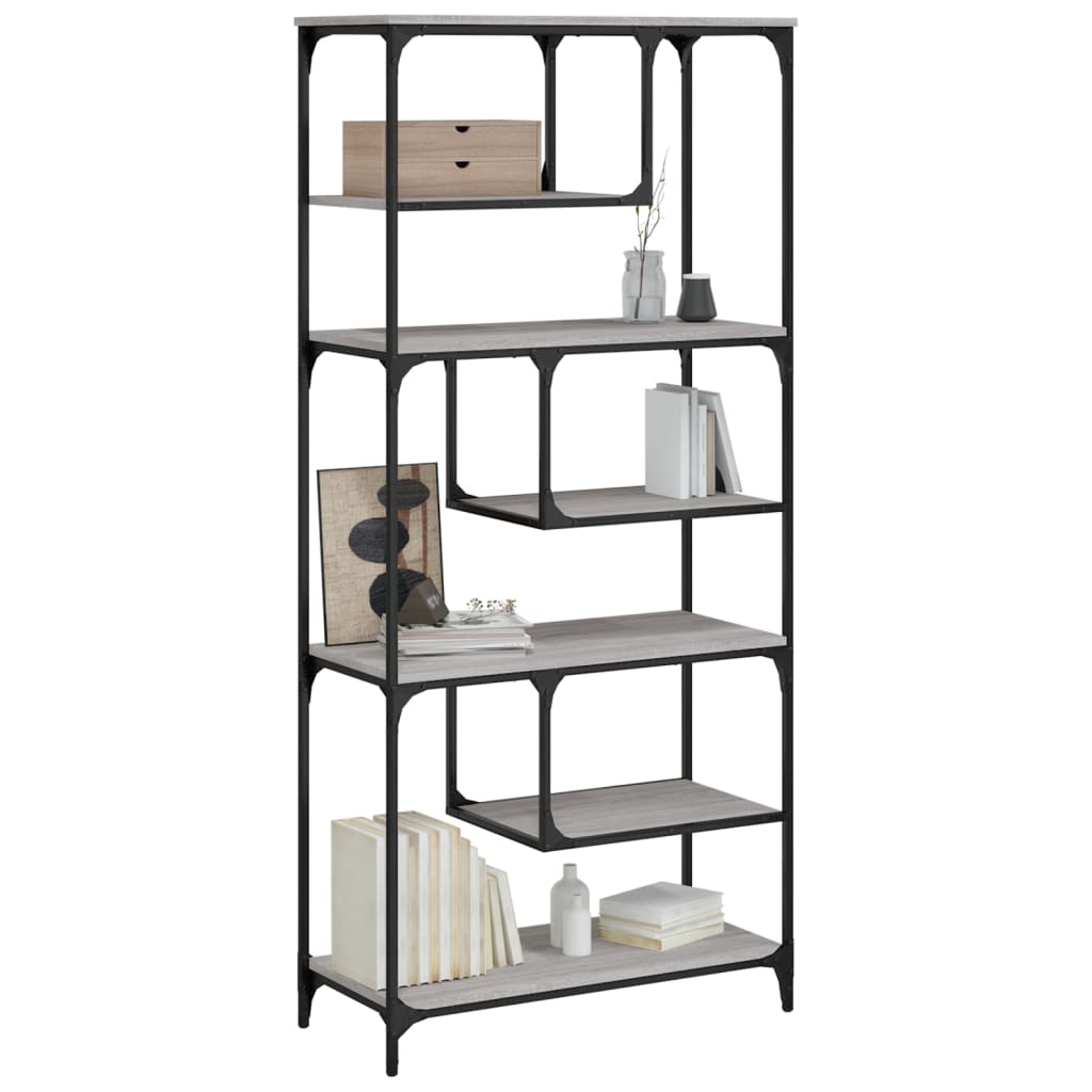 Regal za knjige boja sivog hrasta sonome 81x36x176 cm konstruirano drvo