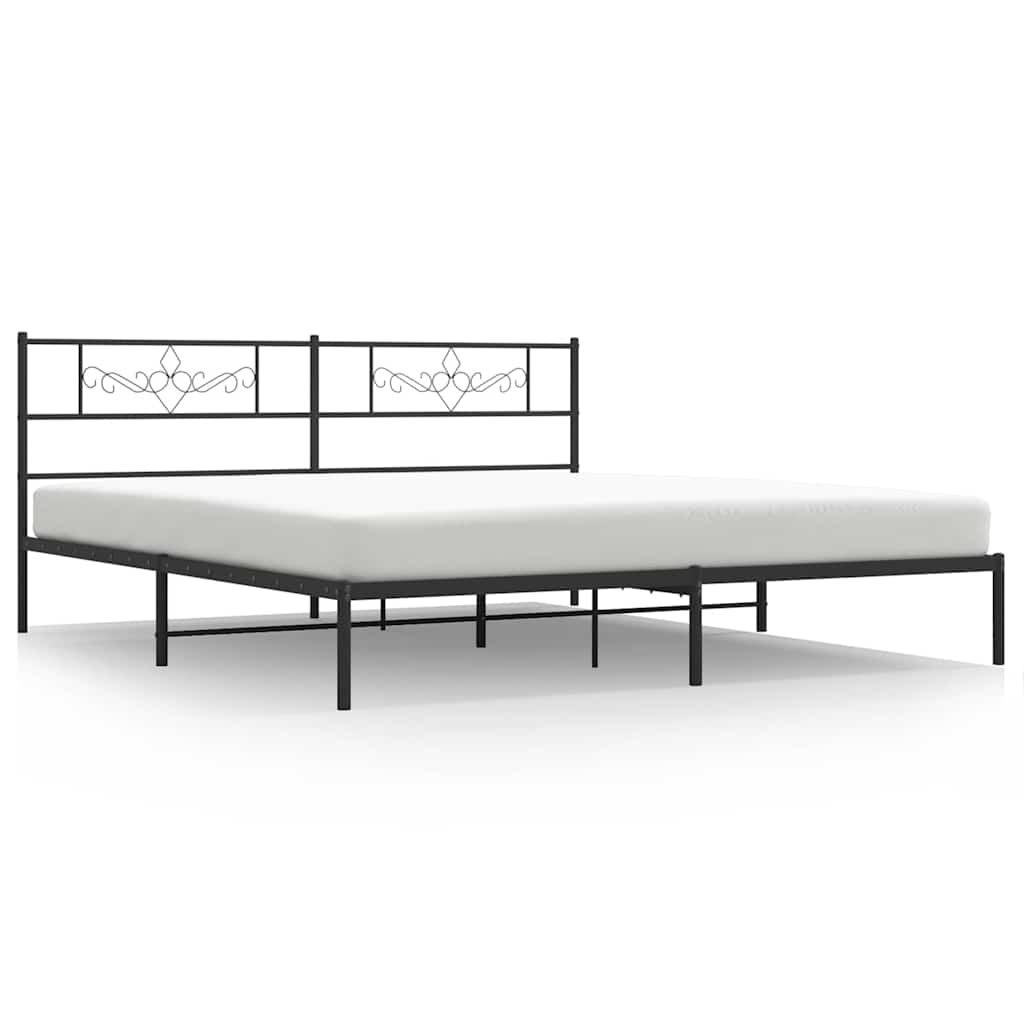 Metalni okvir za krevet s uzglavljem crni 183x213 cm