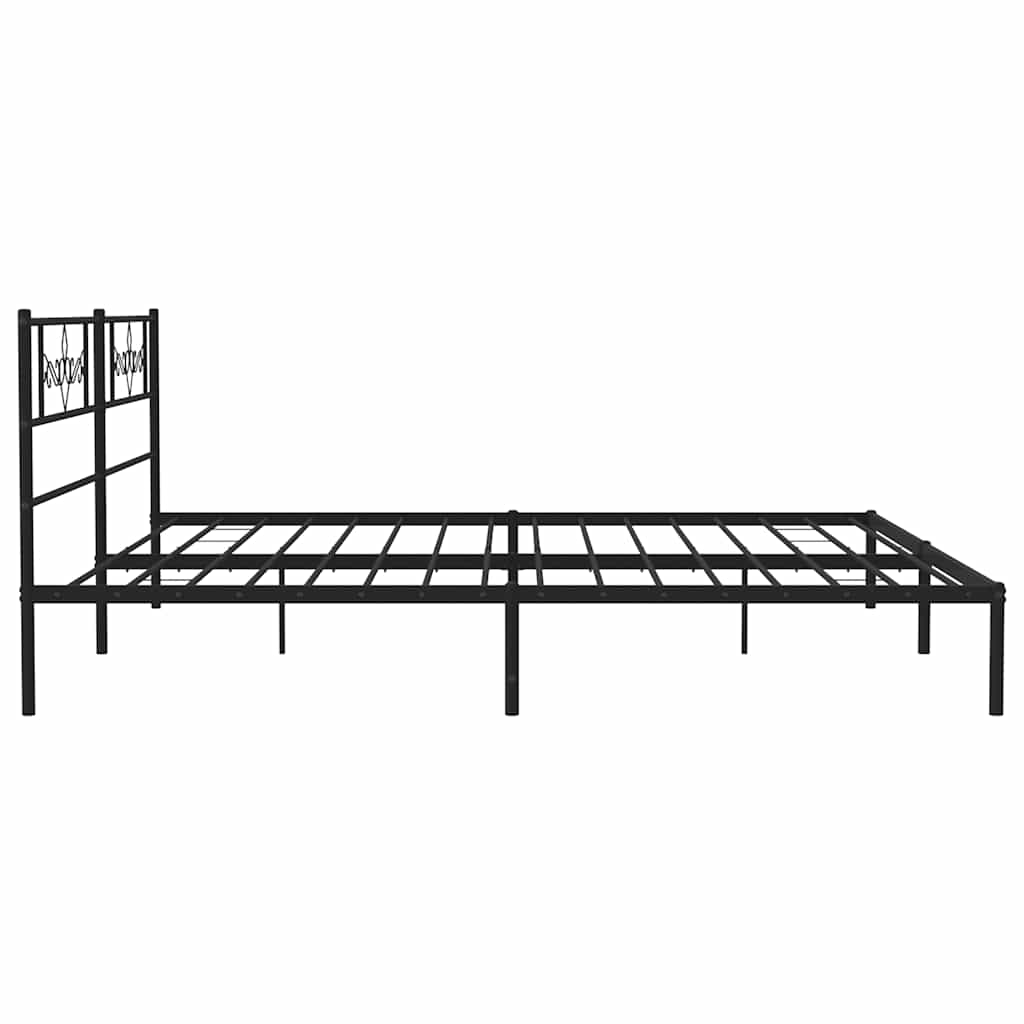 Metalni okvir za krevet s uzglavljem crni 183x213 cm