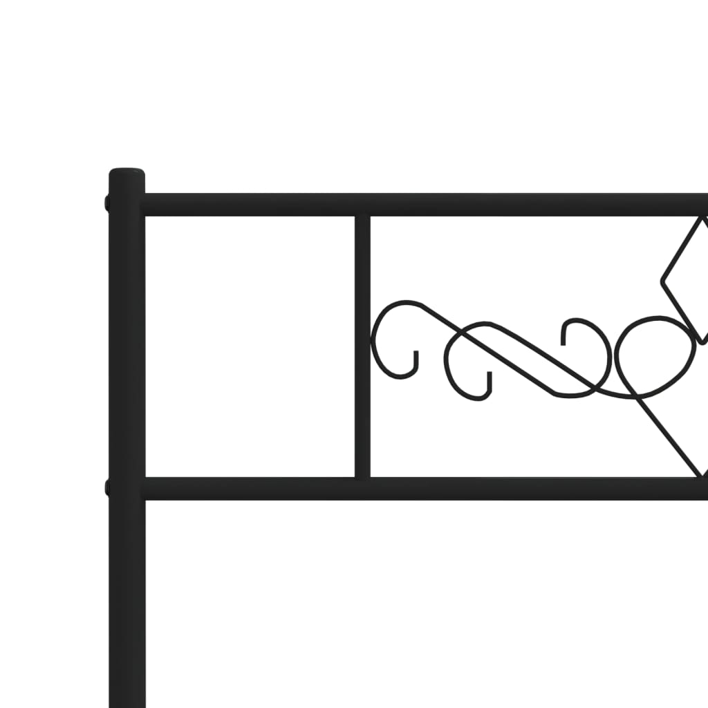 Metalni okvir kreveta uzglavlje i podnožje crni 75x190 cm