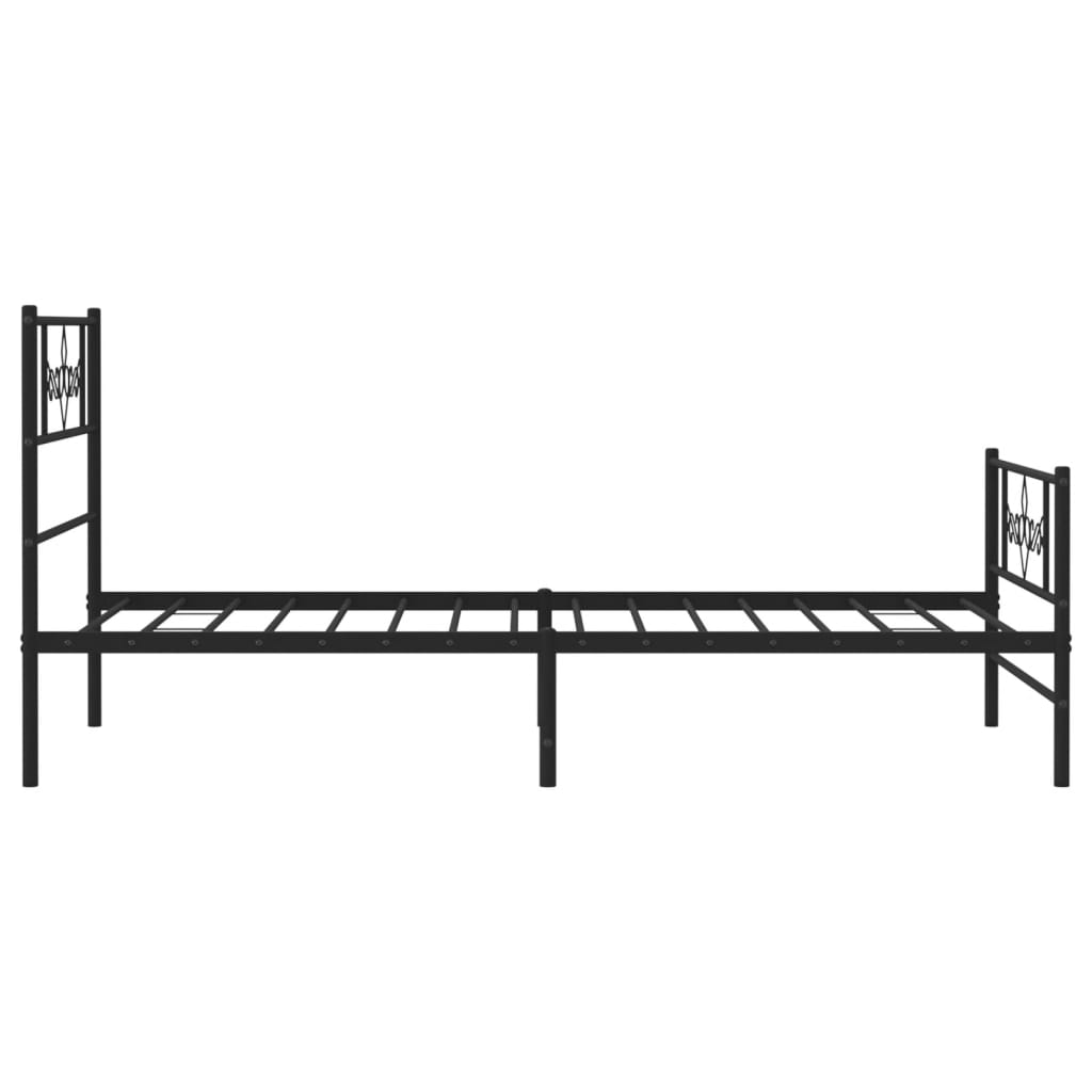 Metalni okvir kreveta uzglavlje i podnožje crni 80x200 cm