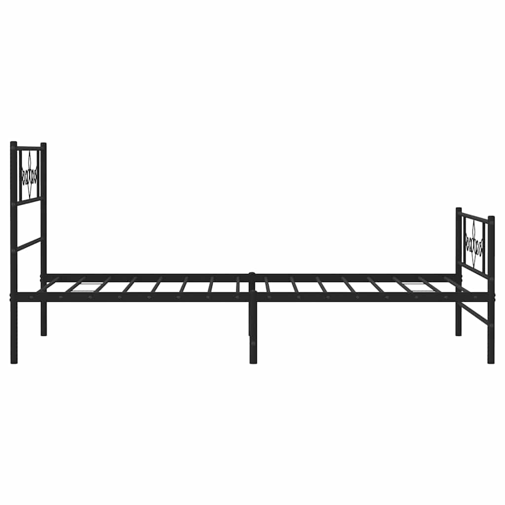 Metalni okvir kreveta uzglavlje i podnožje crni 100x200 cm