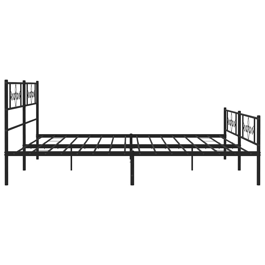 Metalni okvir kreveta uzglavlje i podnožje crni 183x213 cm