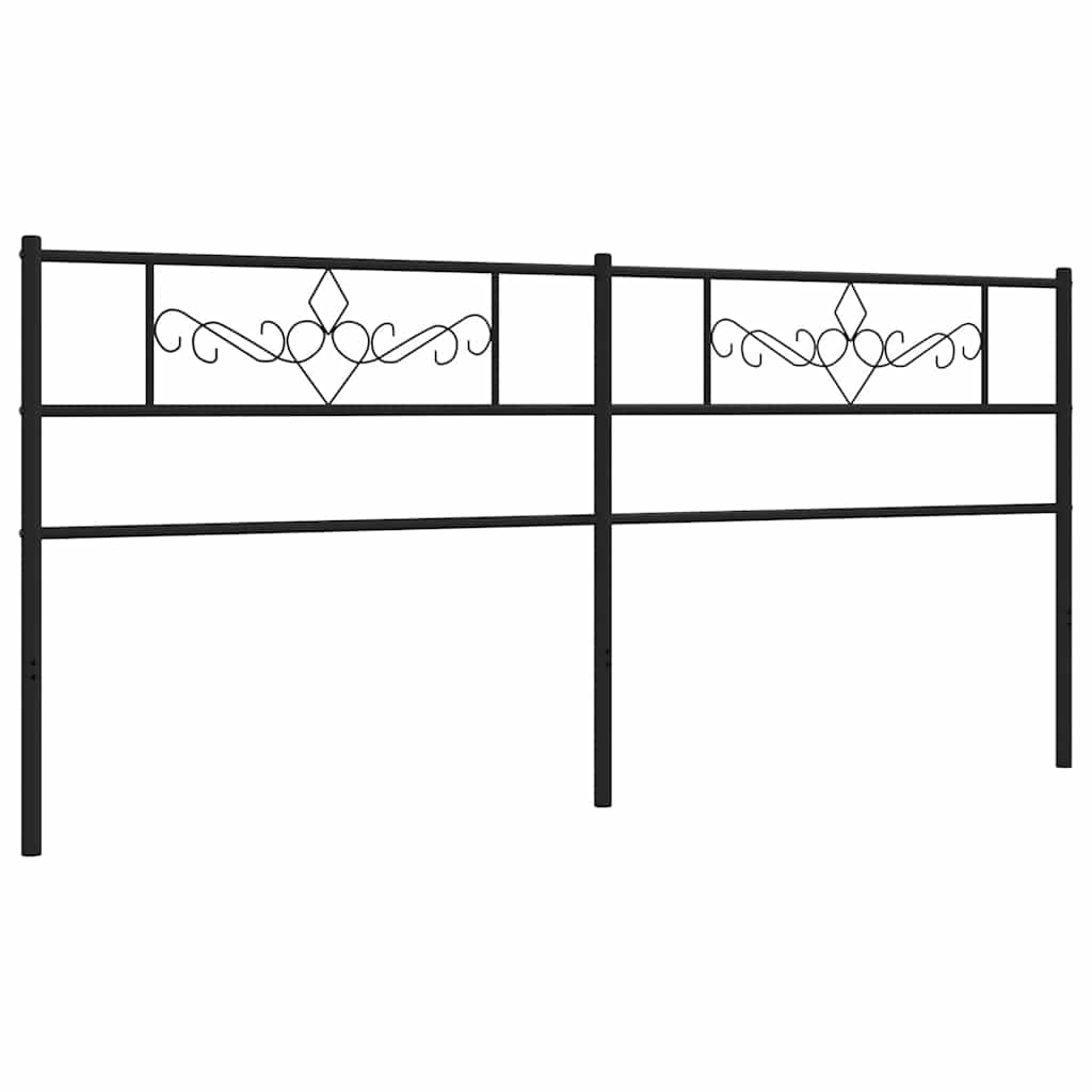 Metalno zamjensko uzglavlje crno 200 cm