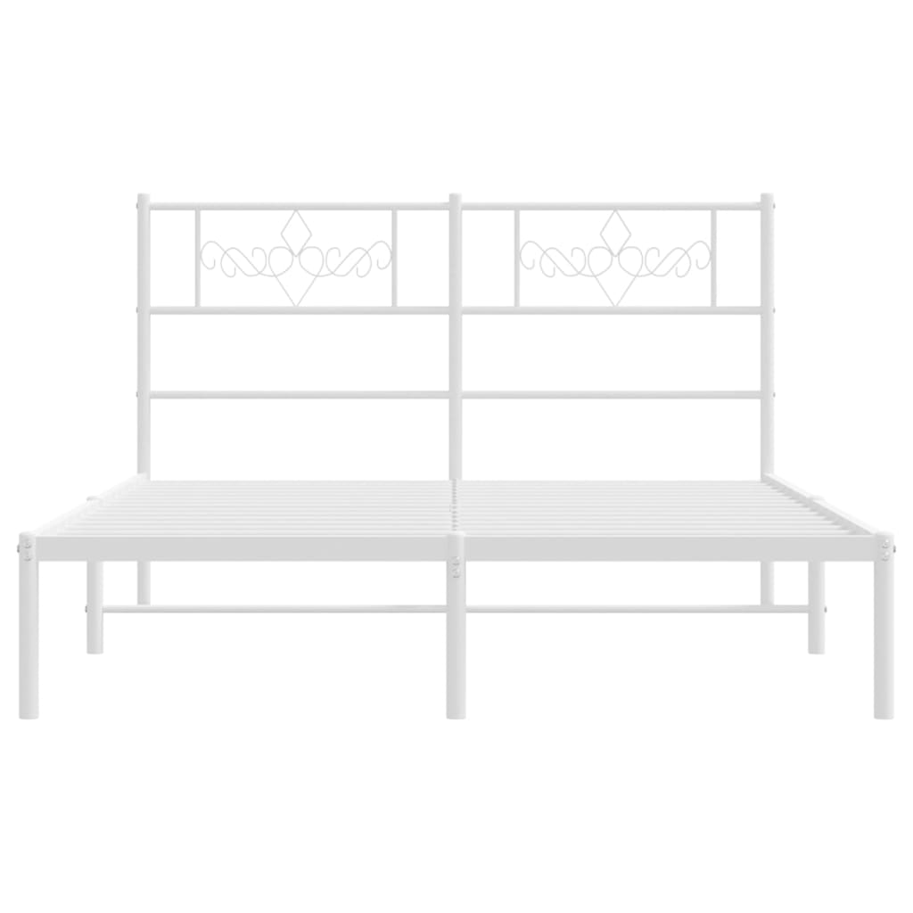Metalni okvir za krevet s uzglavljem bijeli 120x200 cm