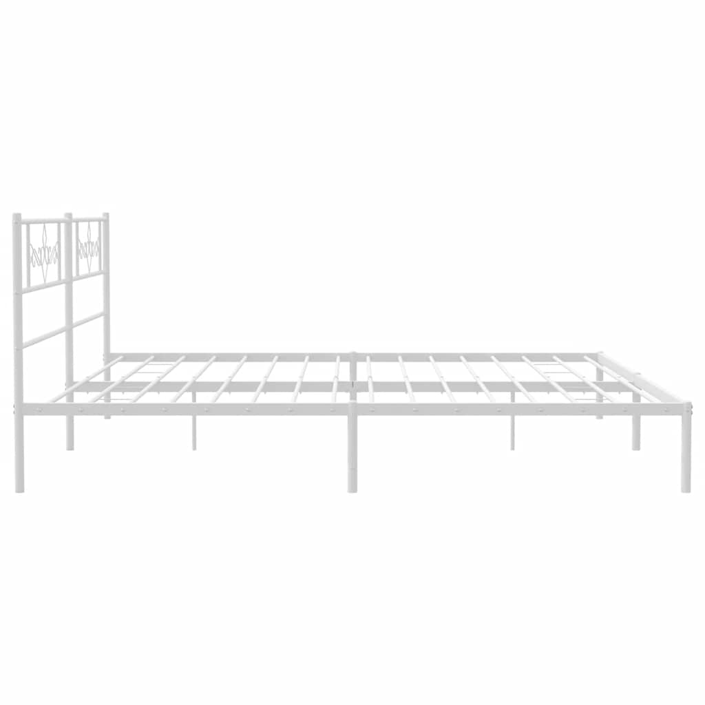 Metalni okvir za krevet s uzglavljem bijeli 183x213 cm